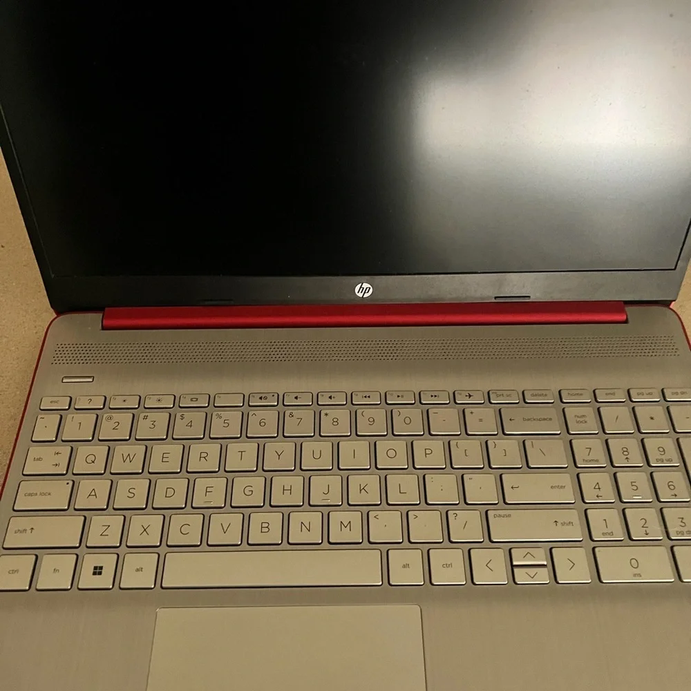 HP Vibrant Red and Sleek Silver Laptop